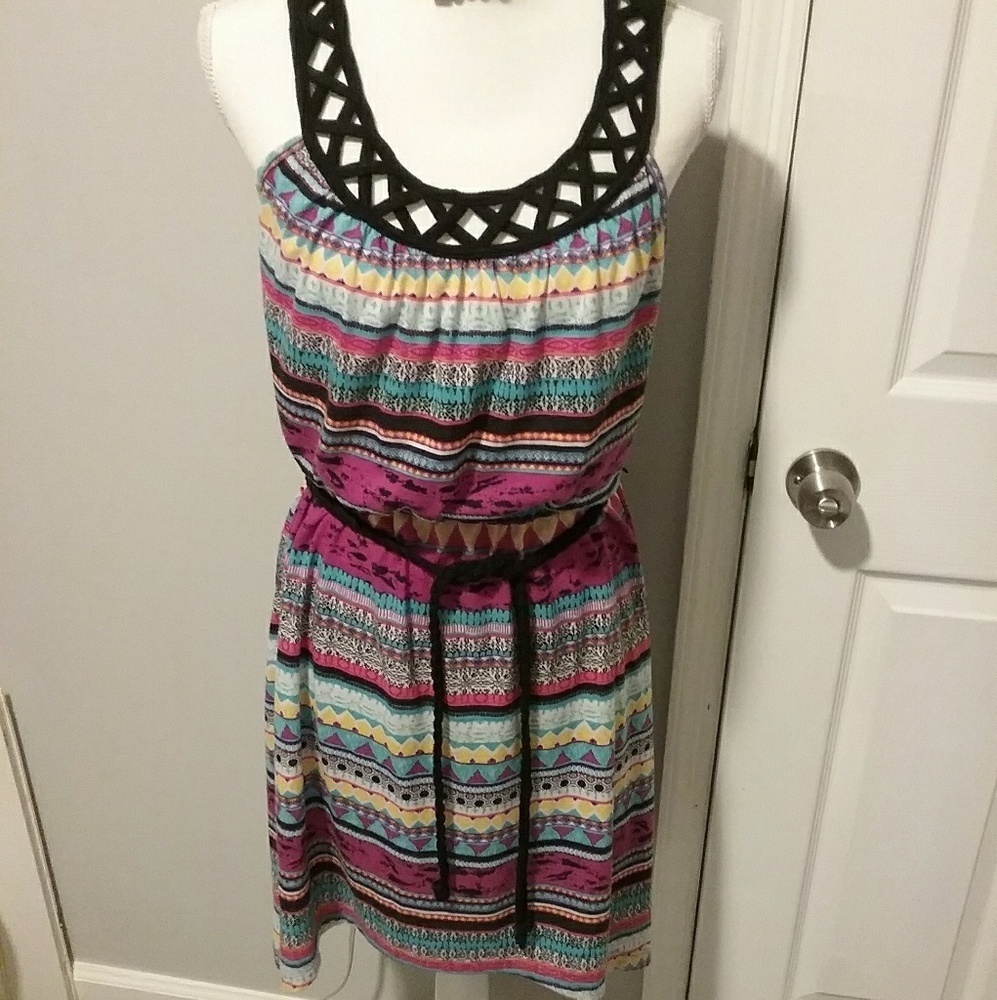 Women's beautiful colorful short sleeve dress